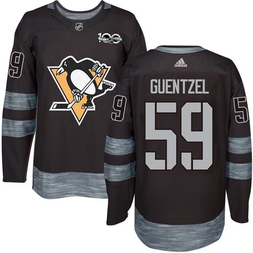 Adidas Penguins #59 Jake Guentzel Black 1917-2017 100th Anniversary Stitched NHL Jersey