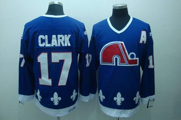 Nordiques #17 Wendel Clark Stitched CCM Throwback Blue NHL Jersey