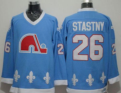 Nordiques #26 Peter Stastny Light Blue CCM Throwback Stitched NHL Jersey