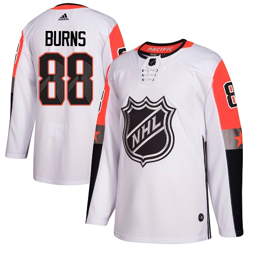 Adidas Sharks #88 Brent Burns White 2018 All-Star Pacific Division Authentic Stitched NHL Jersey - Click Image to Close