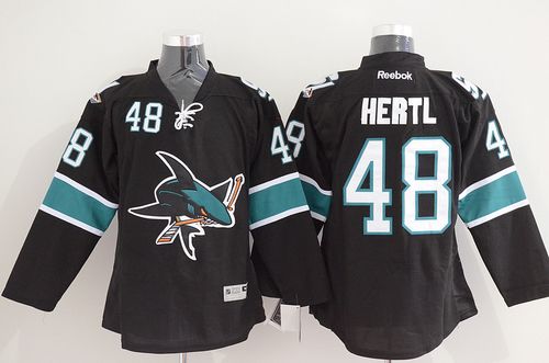 Sharks #48 Tomas Hertl Black Stitched NHL Jersey