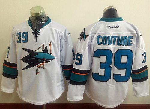 Sharks #39 Logan Couture White Stitched NHL Jersey