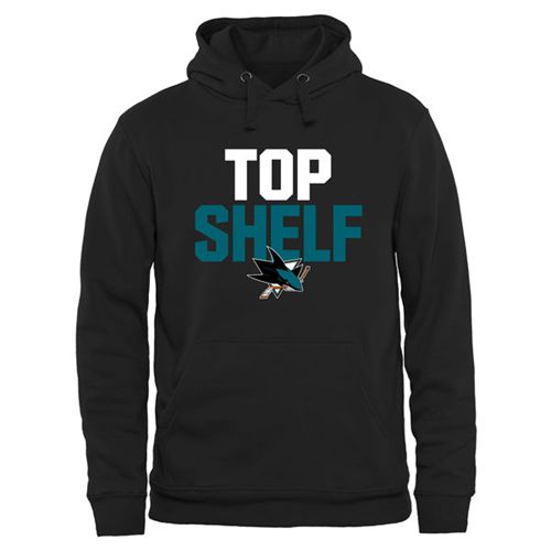 San Jose Sharks Top Shelf Pullover Hoodie Black - Click Image to Close