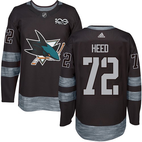 Adidas Sharks #72 Tim Heed Black 1917-2017 100th Anniversary Stitched NHL Jersey