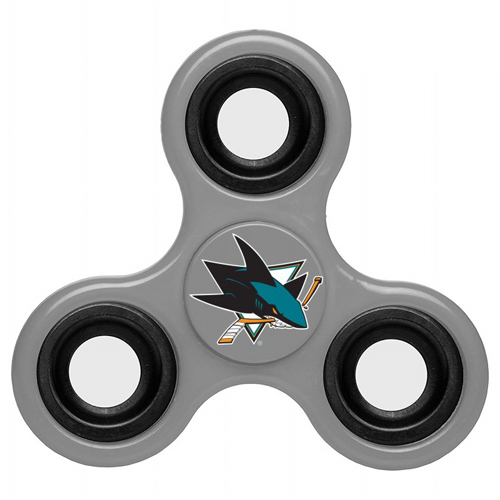 NHL San Jose Sharks 3 Way Fidget Spinner G122 - Gray