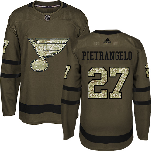 Adidas Blues #27 Alex Pietrangelo Green Salute to Service Stitched NHL Jersey