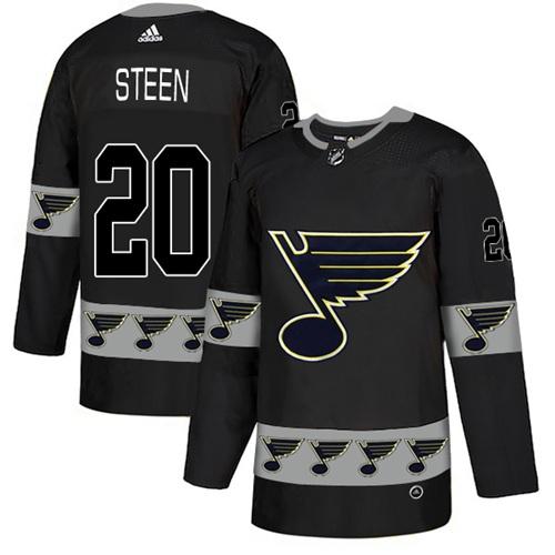 Adidas Blues #20 Alexander Steen Black Authentic Team Logo Fashion Stitched NHL Jersey