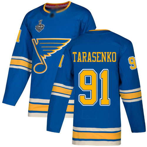 Blues #91 Vladimir Tarasenko Blue Alternate Authentic Stanley Cup Final Bound Stitched Hockey Jersey - Click Image to Close