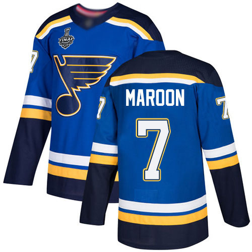 Blues #7 Patrick Maroon Blue Home Authentic Stanley Cup Final Bound Stitched Hockey Jersey