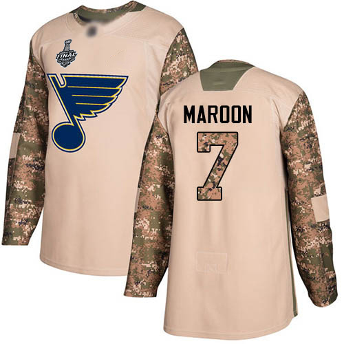 Blues #7 Patrick Maroon Camo Authentic 2017 Veterans Day Stanley Cup Final Bound Stitched Hockey Jersey