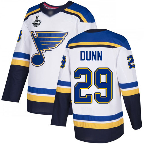 Blues #29 Vince Dunn White Road Authentic Stanley Cup Final Bound Stitched Hockey Jersey