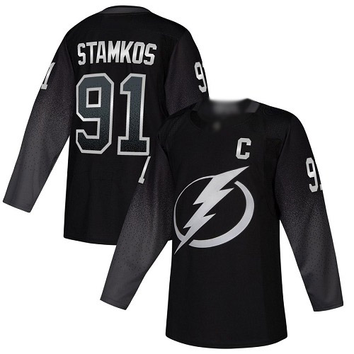 Adidas Lightning #91 Steven Stamkos Black Alternate Authentic Stitched NHL Jersey