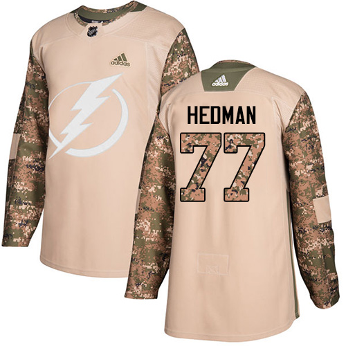 Adidas Lightning #77 Victor Hedman Camo Authentic 2017 Veterans Day Stitched NHL Jersey - Click Image to Close