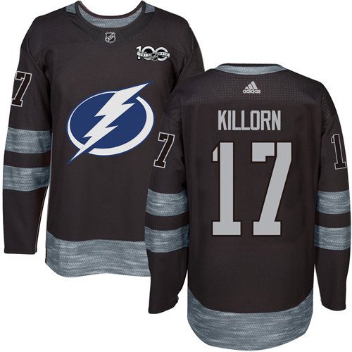 Adidas Lightning #17 Alex Killorn Black 1917-2017 100th Anniversary Stitched NHL Jersey - Click Image to Close