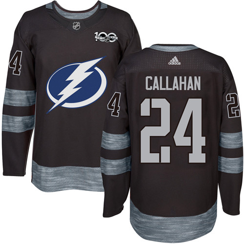 Adidas Lightning #24 Ryan Callahan Black 1917-2017 100th Anniversary Stitched NHL Jersey - Click Image to Close