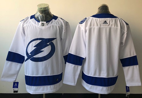 Adidas Lightning Blank White Road Authentic Stitched NHL Jersey