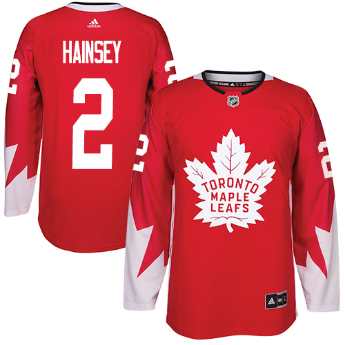 Adidas Maple Leafs #2 Ron Hainsey Red Team Canada Authentic Stitched NHL Jersey - Click Image to Close