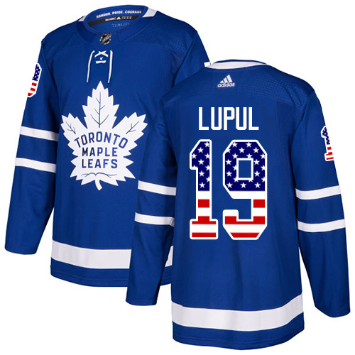 Adidas Maple Leafs #19 Joffrey Lupul Blue Home Authentic USA Flag Stitched NHL Jersey - Click Image to Close