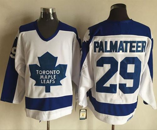 Maple Leafs #29 Mike Palmateer White/Blue CCM Throwback Stitched NHL Jersey