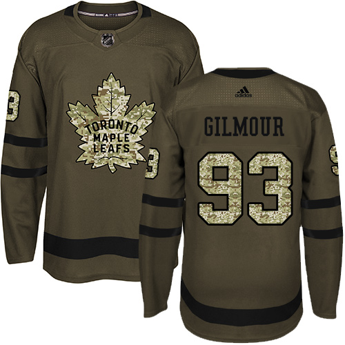 Adidas Maple Leafs #93 Doug Gilmour Green Salute to Service Stitched NHL Jersey - Click Image to Close