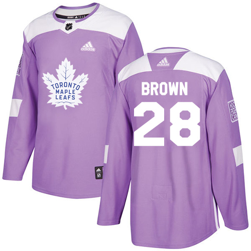 Adidas Maple Leafs #28 Connor Brown Purple Authentic Fights Cancer Stitched NHL Jersey - Click Image to Close