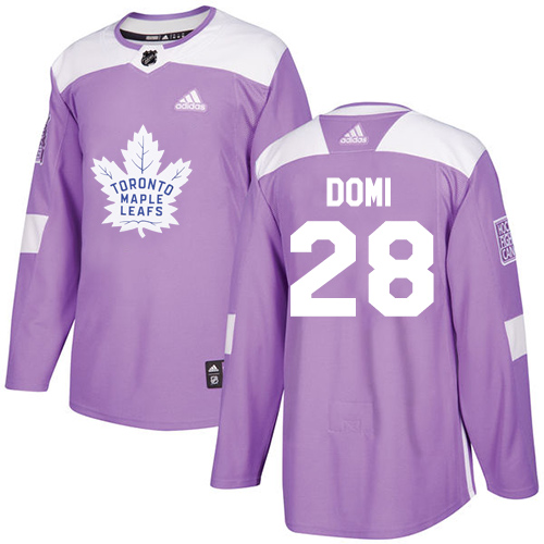 Adidas Maple Leafs #28 Tie Domi Purple Authentic Fights Cancer Stitched NHL Jersey