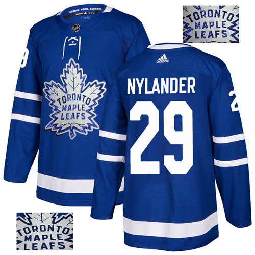 Adidas Maple Leafs #29 William Nylander Blue Home Authentic Fashion Gold Stitched NHL Jersey