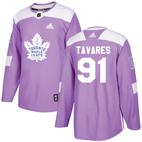 Adidas Maple Leafs #91 John Tavares Purple Authentic Fights Cancer Stitched NHL Jersey