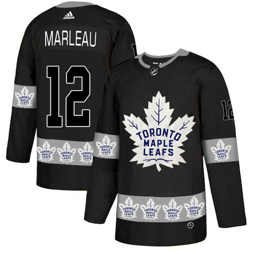 Adidas Maple Leafs #12 Patrick Marleau Black Authentic Team Logo Fashion Stitched NHL Jersey - Click Image to Close