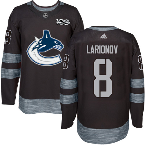 Adidas Canucks #8 Igor Larionov Black 1917-2017 100th Anniversary Stitched NHL Jersey