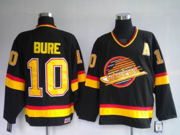 Canucks #10 Pavel Bure Stitched Black Mitchell&Ness NHL Jersey - Click Image to Close