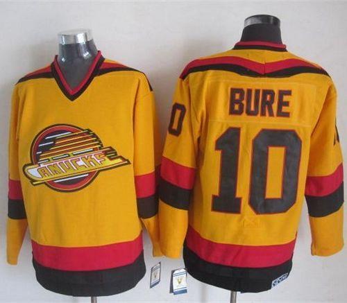 Canucks #10 Pavel Bure Gold CCM Throwback Stitched NHL Jersey - Click Image to Close