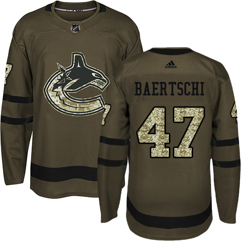 Adidas Canucks #47 Sven Baertschi Green Salute to Service Stitched NHL Jersey