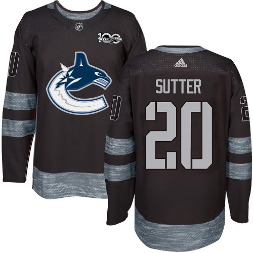 Adidas Canucks #20 Brandon Sutter Black 1917-2017 100th Anniversary Stitched NHL Jersey