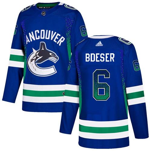 Adidas Canucks #6 Brock Boeser Blue Home Authentic Drift Fashion Stitched NHL Jersey