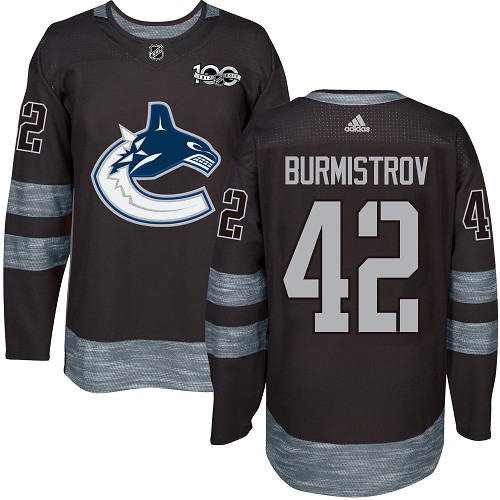 Adidas Canucks #42 Alex Burmistrov Black 1917-2017 100th Anniversary Stitched NHL Jersey