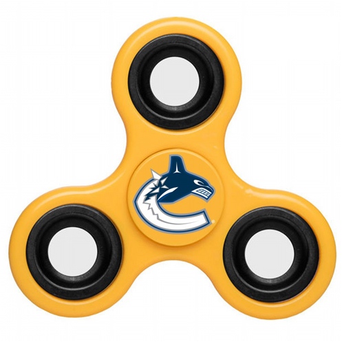 NHL Vancouver Canucks 3 Way Fidget Spinner D117 - Yellow - Click Image to Close