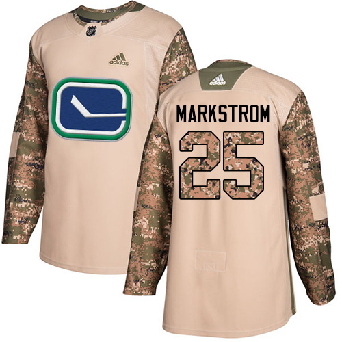 Adidas Canucks #25 Jacob Markstrom Camo Authentic 2017 Veterans Day Stitched NHL Jersey