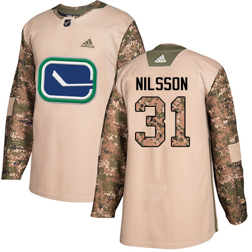 Adidas Canucks #31 Anders Nilsson Camo Authentic 2017 Veterans Day Stitched NHL Jersey