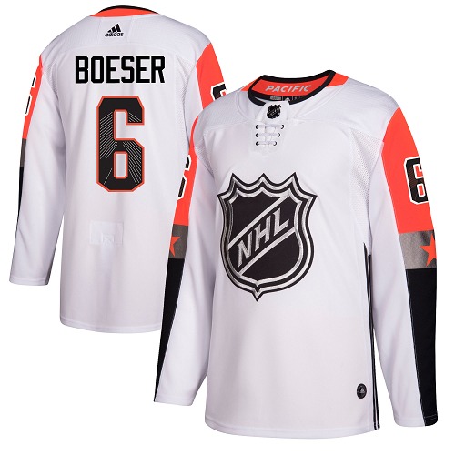 Adidas Canucks #6 Brock Boeser White 2018 All-Star Pacific Division Authentic Stitched NHL Jersey - Click Image to Close