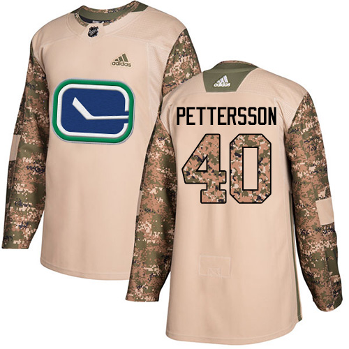 Adidas Canucks #40 Elias Pettersson Camo Authentic 2017 Veterans Day Stitched NHL Jersey