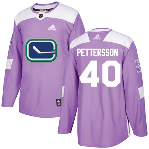 Adidas Canucks #40 Elias Pettersson Purple Authentic Fights Cancer Stitched NHL Jersey