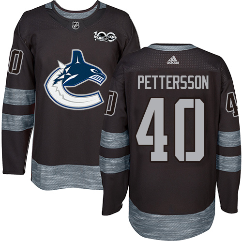 Adidas Canucks #40 Elias Pettersson Black 1917-2017 100th Anniversary Stitched NHL Jersey