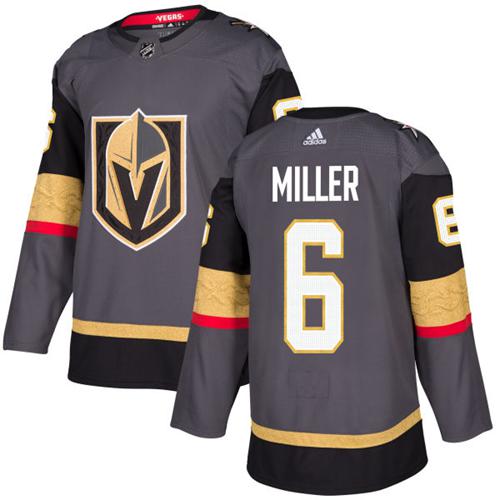 Adidas Golden Knights #6 Colin Miller Grey Home Authentic Stitched NHL Jersey