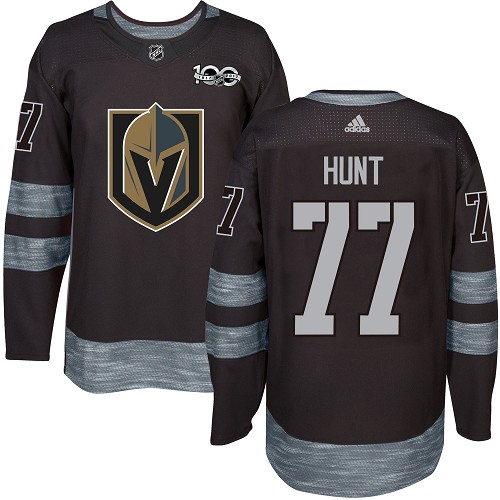 Adidas Golden Knights #77 Brad Hunt Black 1917-2017 100th Anniversary Stitched NHL Jersey