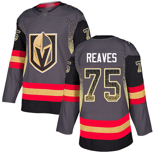 Adidas Golden Knights #75 Ryan Reaves Grey Home Authentic Drift Fashion Stitched NHL Jersey - Click Image to Close