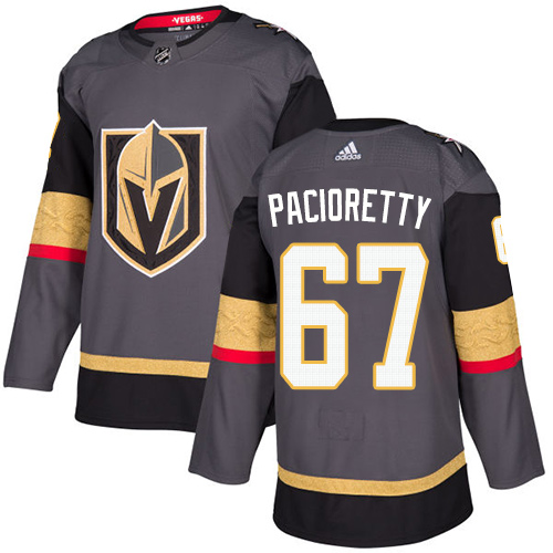 Adidas Golden Knights #67 Max Pacioretty Grey Home Authentic Stitched NHL Jersey - Click Image to Close