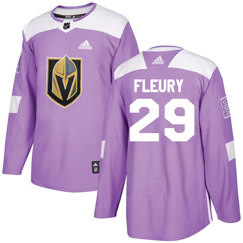 Adidas Golden Knights #29 Marc-Andre Fleury Purple Authentic Fights Cancer Stitched NHL Jersey - Click Image to Close