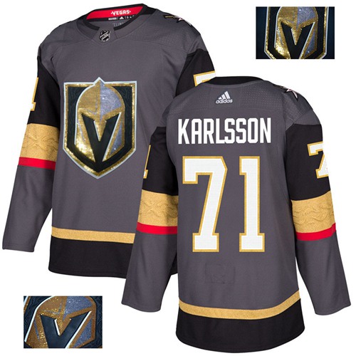 Adidas Golden Knights #71 William Karlsson Grey Home Authentic Fashion Gold Stitched NHL Jersey