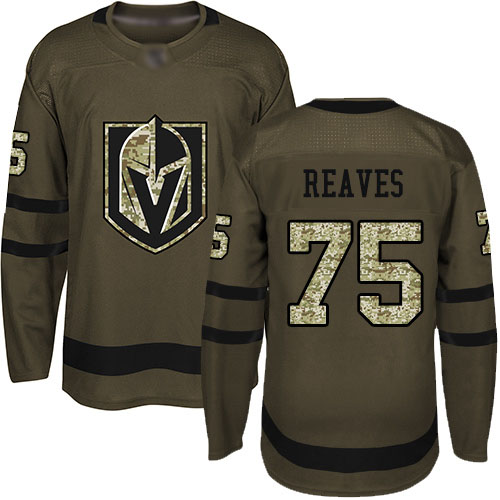 Adidas Golden Knights #75 Ryan Reaves Green Salute to Service Stitched NHL Jersey - Click Image to Close